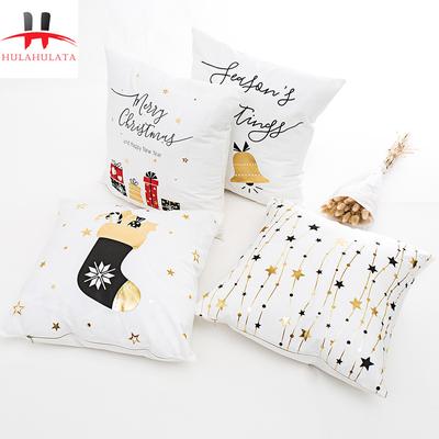 Christmas Linen Cushion Cover Throw Pillow Case Sofa Bed Home Decor Santa Claus