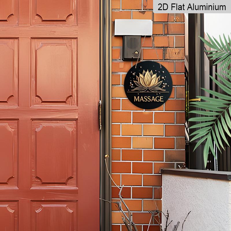 2D Flat 1pc, Massage Round Aluminum Metal Sign, 8x8 in, Suitable for Living Room, Bedroom, Porch and Front Door A Vibrant and Serene Decor, No