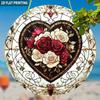 2D Flat Heart-Shaped Rose Dreamcatcher Window Decoration Sign, Elegant Red Roses, Suitable for Wall Decoration, Porch, Room, Villa, Accents Home, Hall
