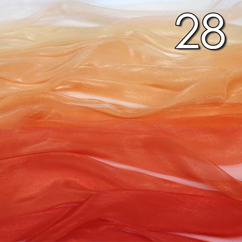 1/2/5 Meter 30D Rainbow Gradient Color Chiffon Fabric Organza Tulle Fabric For Diy Ancient Style Hanfu Silky Dress Stage Garment