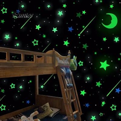 Home Decor 20Pcs Luminous Glow In the Dark Stars Moon Decals Party Home Decor Wall Stickers