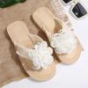 Fashionable Floral Decor Women's Flip Flops EVA Sole Lightweight Flat Sandals Woman 2025 Summer Comfort Non Slip Beach Slippers