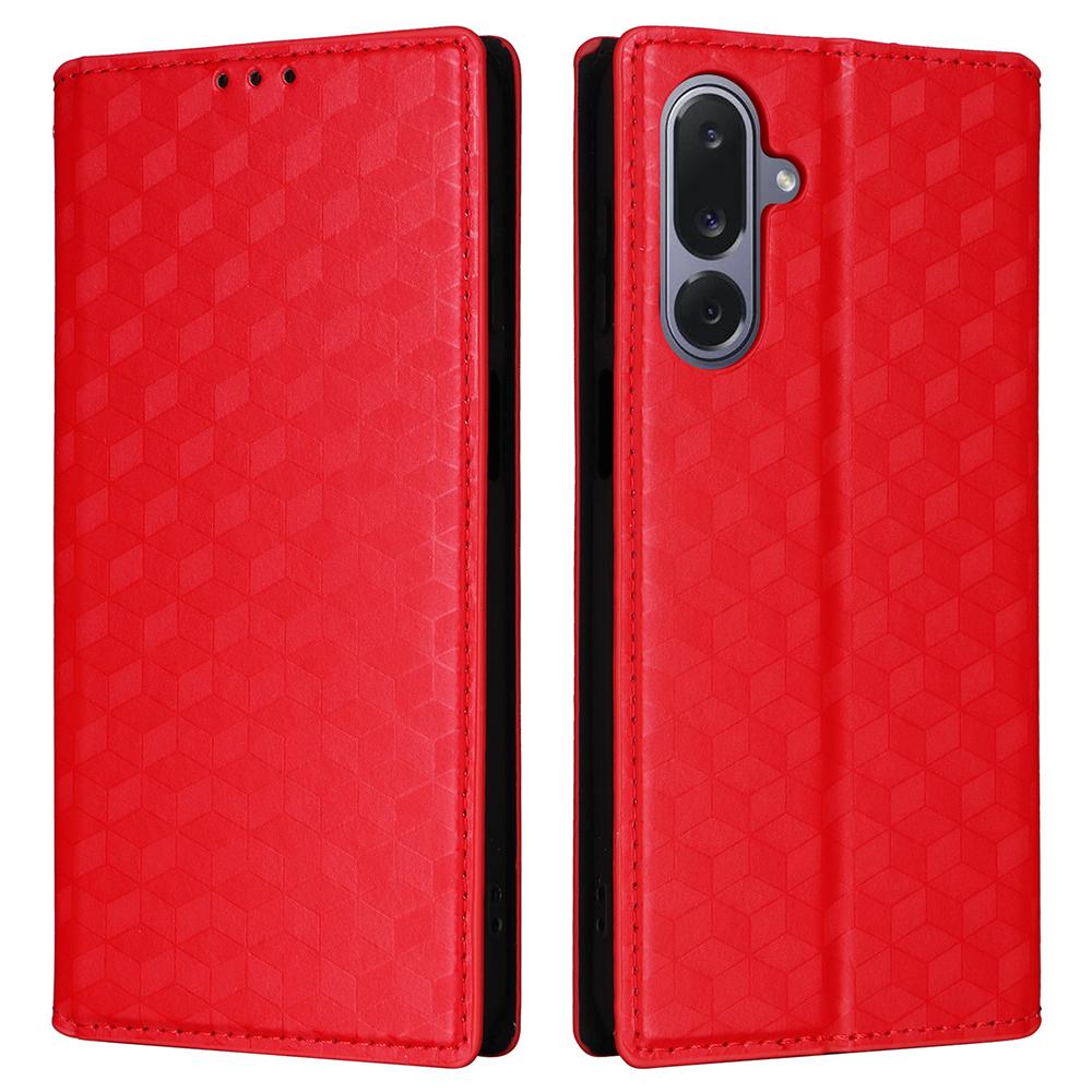 For Samsung Galaxy M36 5G Case Wallet Rhombus Imprinted Leather Phone Cover
