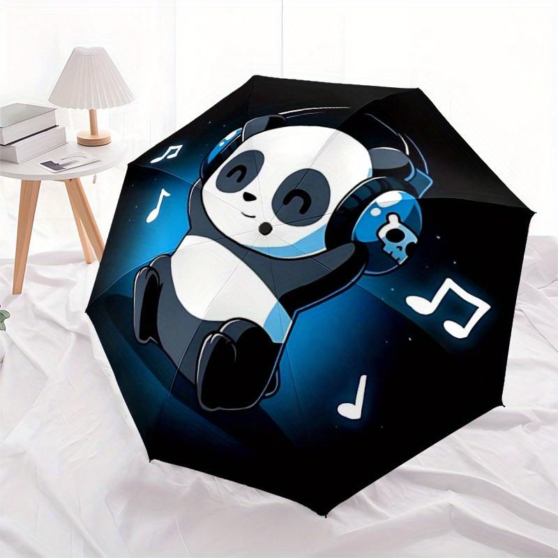 1 Stück Panda Beats Auto Auf/Zu, Ganzjahres-Tragbarer Faltregenschirm für Damen & Herren, Reisen, Alltag, Formelle Anlässe - Kompakter Luxus-Sonnenschirm, Outdoor
