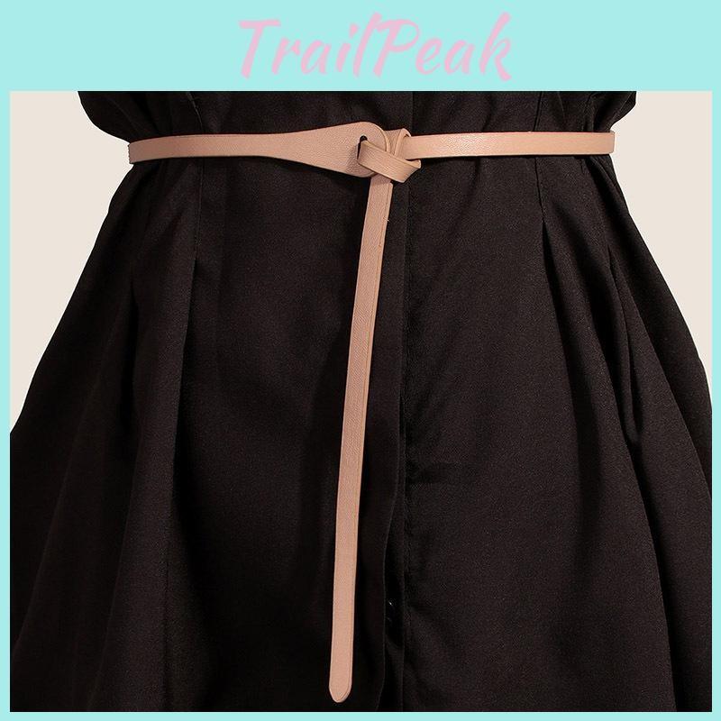 Waist Pu Simple Belt For Dresses With Adjustable Pin Buckle For Women