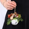 Velvet Bow Christmas Wreath Metal Bell Xmas Tree Hanging Ornaments Vintage Door Garland  Indoor