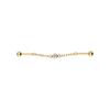 Titanium Earring With Chain And White Zircon - Gold - Tsz-015 1.2/38/3