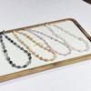 Elegant Natural Stone Beaded Necklace with Black Rutilated Quartz and Rose Quartz