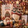 Parent Child Interaction Craft Christmas Tree Crochet Hat DIY Kit Beginner-Friendly Light-Up Kit Complete with Yarn Tools Guide for Holiday