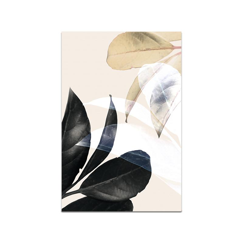 Abstrakt Löv Canvas Målning Modern Grön Växt Rosa Löv Väggkonsttryck Dekorativ Bild Modern Vardagsrumsinredning Oramad