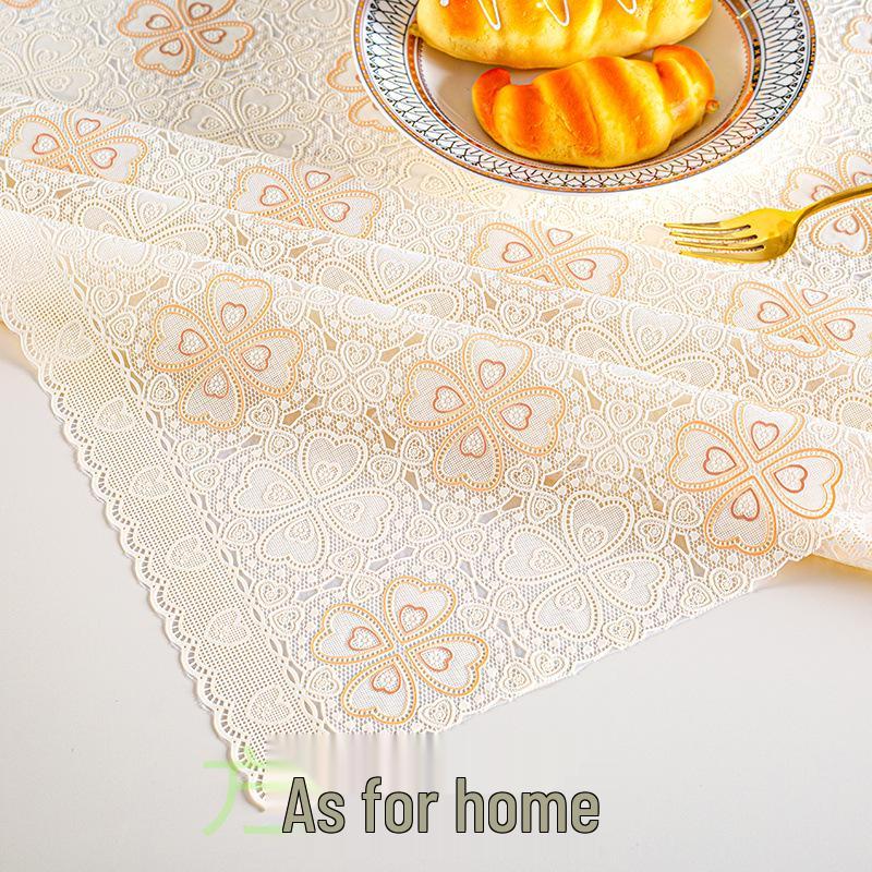 European Plain Lace Waterproof PVC Tablecloth - Anti-Scalding, No-Wash, Rectangular Dining & Coffee Table Mat