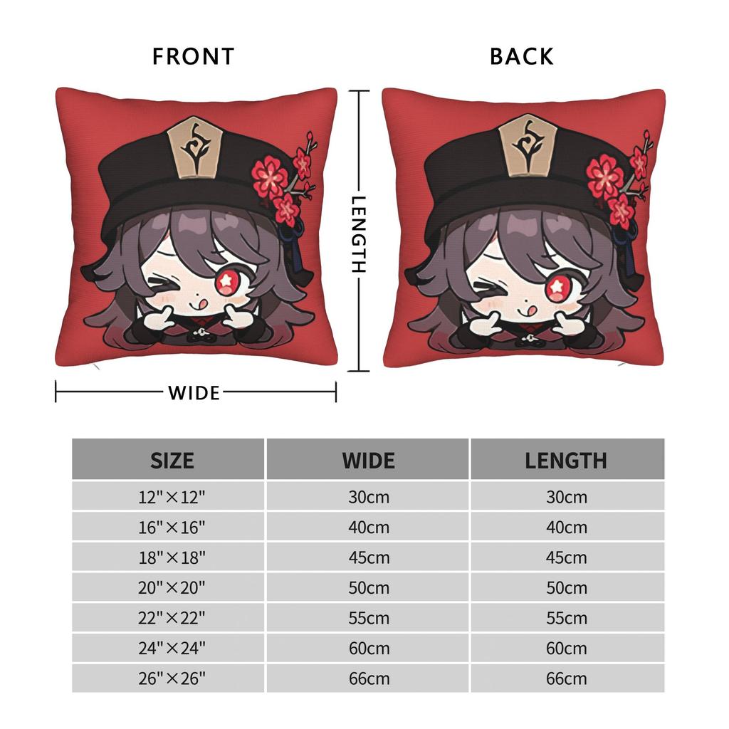 Printing Hu tao genshin impact Pillowcase Polyester Cushion Cover Decorations cute waifu anime Pillow Case Cover Bedroom Zipper