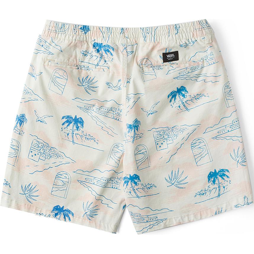 Vans Allover Print Lace-Up Mid-Waist Casual Shorts Men Bottoms Beige VN0A5FKDD1N