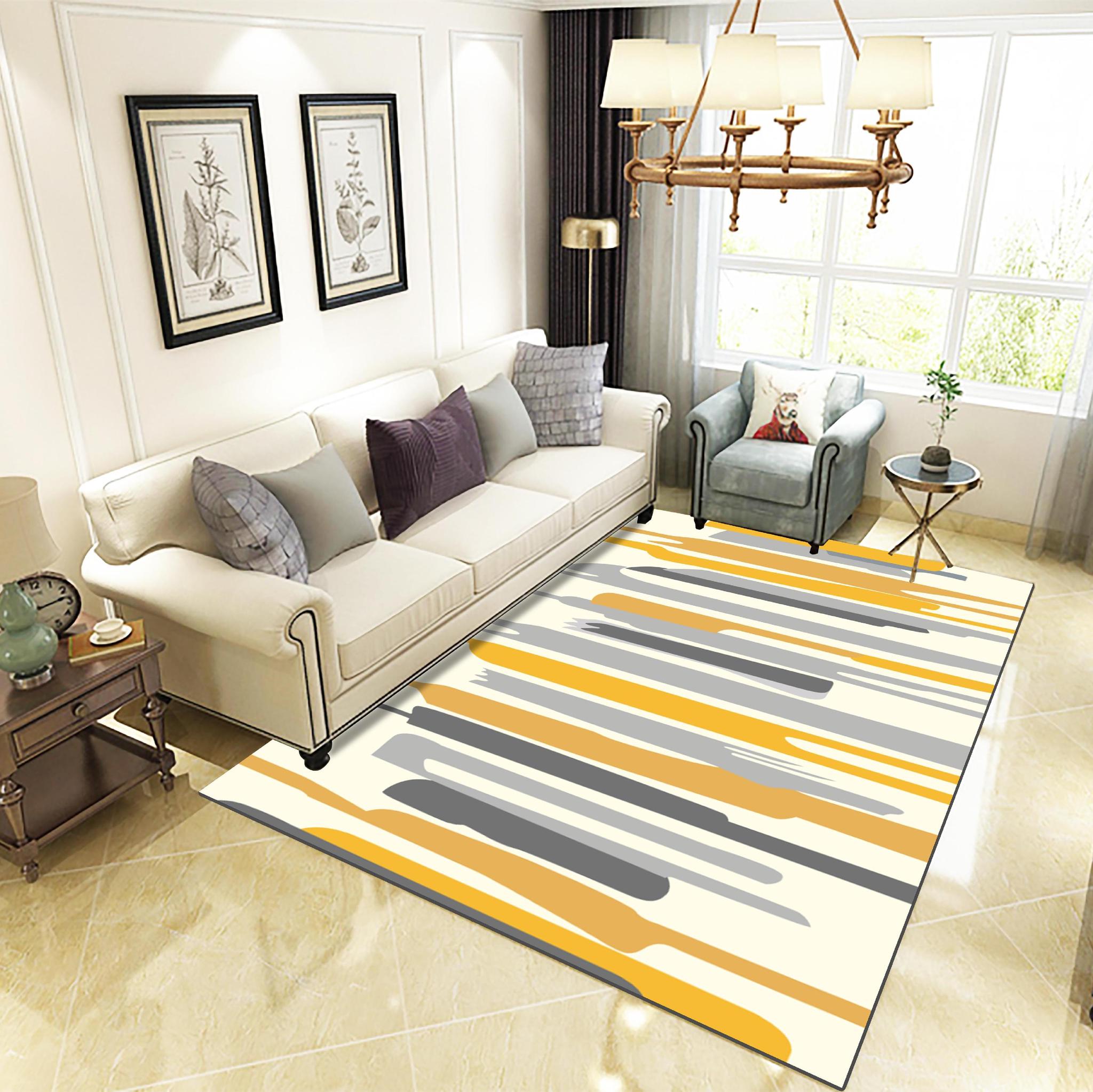 

Європейський простий стиль килим чорний сірий білий геометричний для домашньої кімнати журнальний столик килимок килимок 80*120 cm