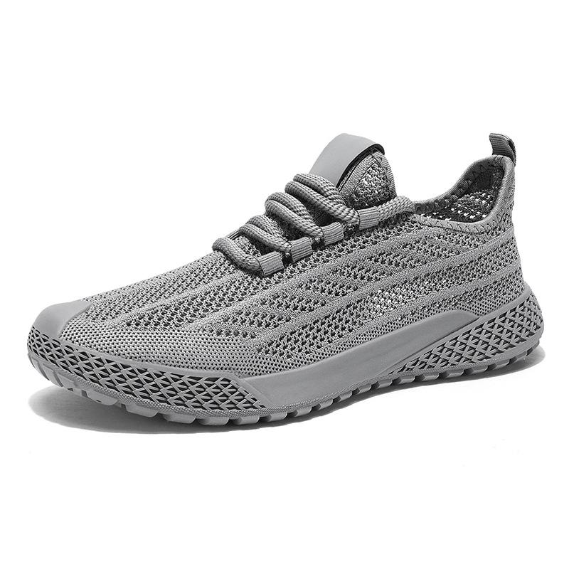 New lightweight soft-soled men's mesh fly-woven shoes outdoor summer breathable sports shoes student comfortable wear-resistant casual shoes
