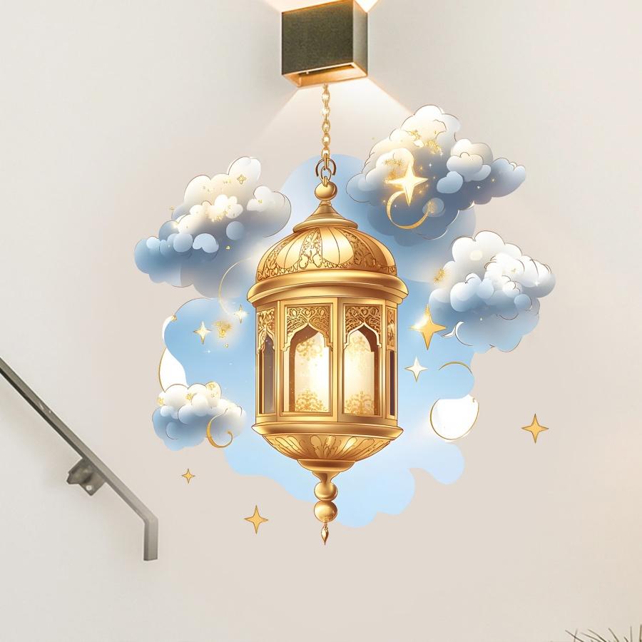 1pc Middle Eastern Ramadan decoration wall sticker Arab Eid al Fitr star chandelier sticker home store decoration sticker