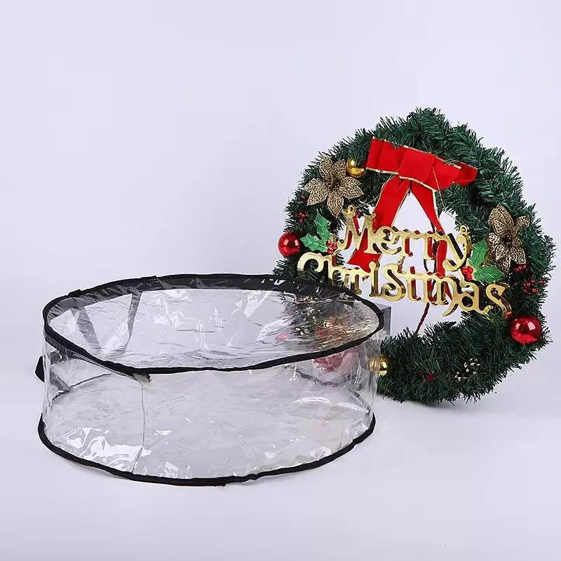 Transparent Christmas Decoration Storage Bag, Handmade Supplies Storage Bag, Plastic PE Material, Christmas Decorations.
