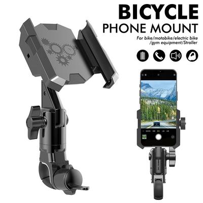 Bicycle Phone Holder Motorcycle Handlebar Mount - Anti-Slip Clip Stand Adjustable 360° Rotation Phone Bracket for Cycling