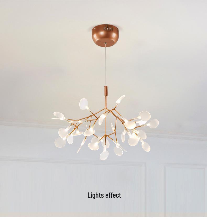 Nordic Minimalist Firefly Branch Chandelier for Restaurant, Hotel, and Villa