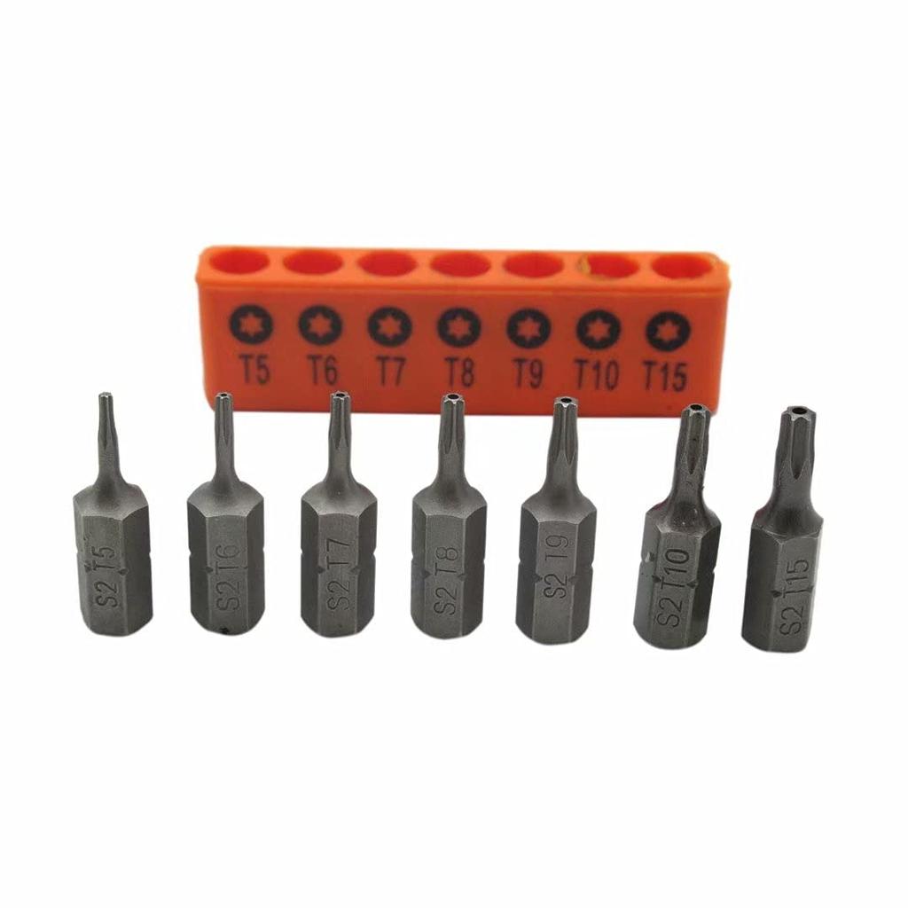 Professional 14-Piece Tamper Resistant Star Bits, S2 Alloy Steel, T5 - T40 Security Torx Bit Set
