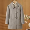Middle Age Women's Long Wool Coats and Mixtures Plus Size Autumn Outerwears Elegant Loose Lady Jackets