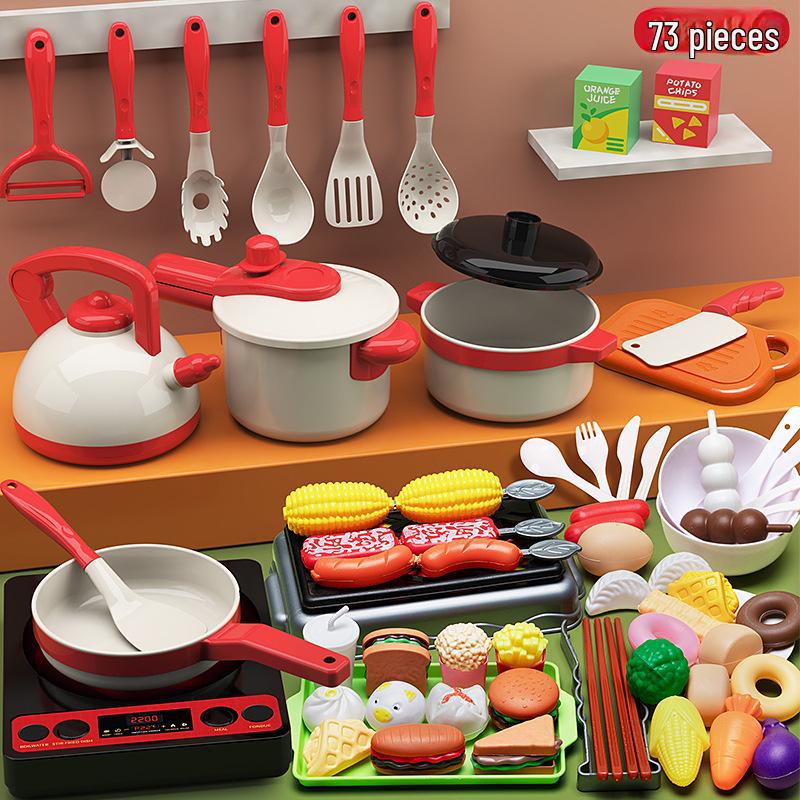 Cross-border Kids’ Playhouse Kitchen Set: Qie Qie Le Fruit & Veggie Cutting Toy for Girls