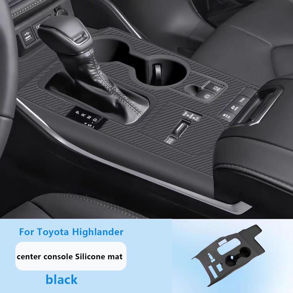 For Toyota Highlander Car Interior Accessories Decoration Center Console Silicone Mat Door Armrest Pad  Interior Upgrade