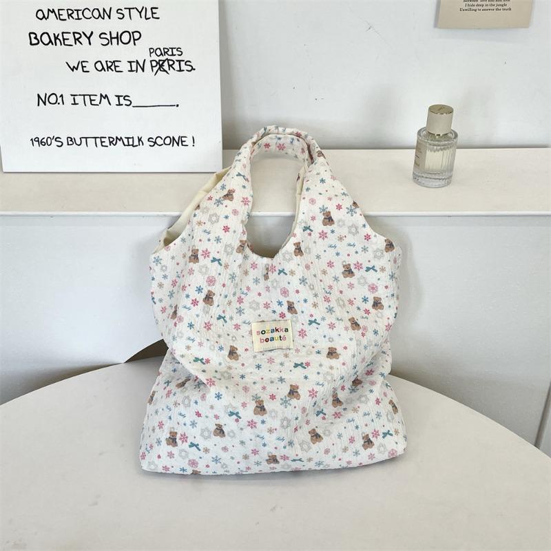 5 Embossed Vest Bag Large Capacity Shoulder Handbag Daily Leisure Student Print Female