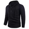 Men's Thick Woolen Hooded Pullover Sweater Coat - Solid Color for Autumn/Winter