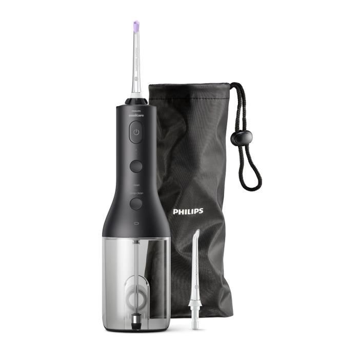 PHILIPS SONICARE HX3806/33 Idropulsore Power Flosser senza fili + 2 cannule + 1 custodia da trasporto - Nero