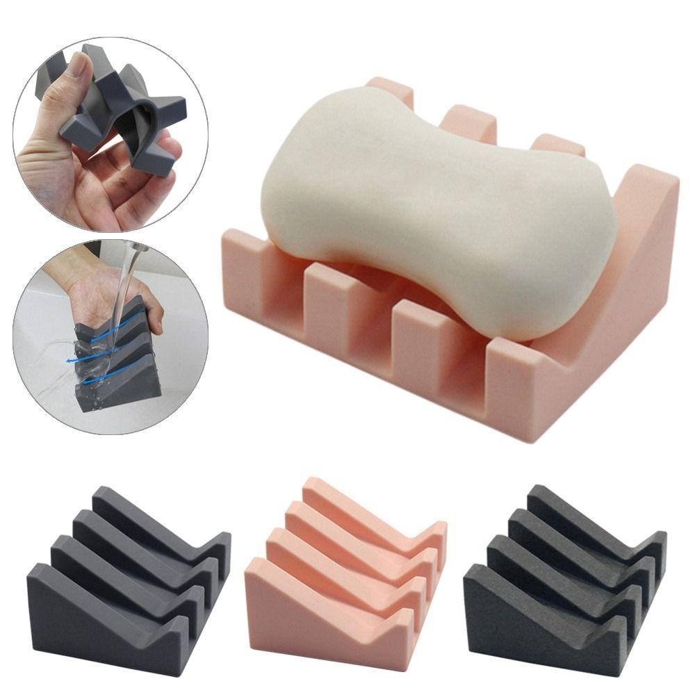 

Tilt Drain Solid Color Flexible Bathroom Accessories Storage Holder Soap Dish Soap Box Storage Tray