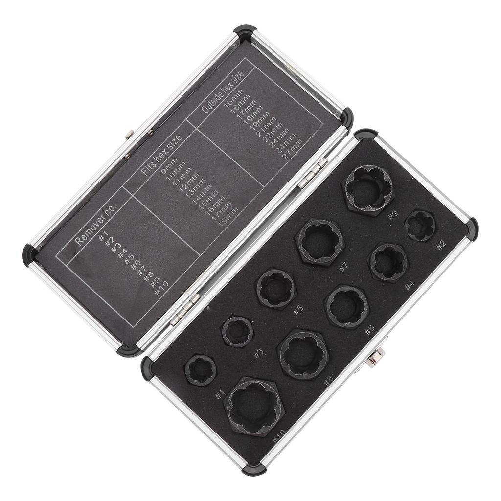 10Pcs Nut Extractor Remover Damaged Bolt Extractor Aluminum Alloy Hardware Tools