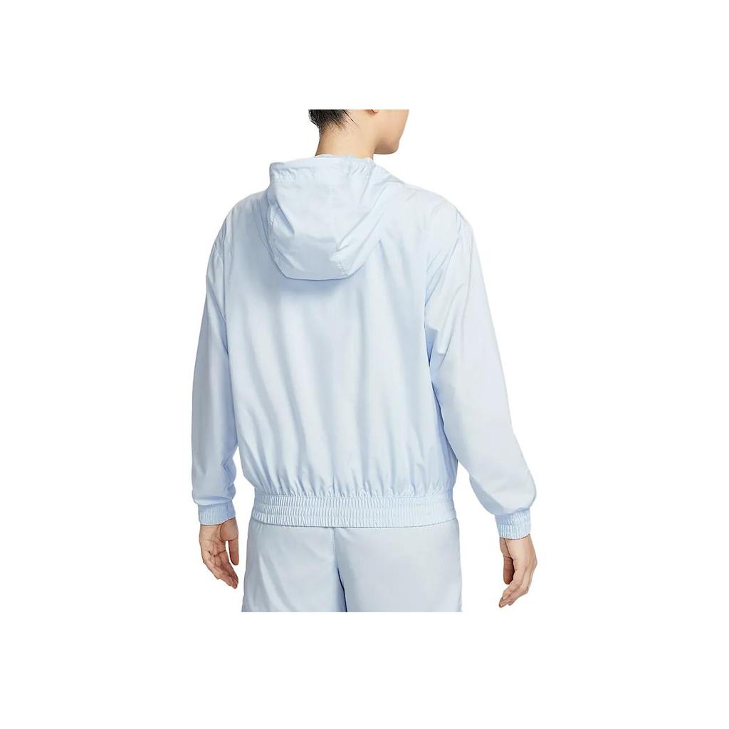 Nike Sportswear Classics Logo UPF 40+ Sun Protection Loose Fit Zip-Up Hooded Long Sleeve Jacket Women Jackets Purple-Blue White HM8972423