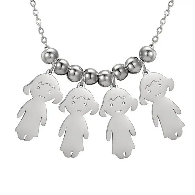 Lemegeton Collana con Ciondolo Personalizzato su Misura Nome di Famiglia Bambino Bambina Bambini per Donna Uomo Bambino Nome Data Inciso Gioielli Regalo