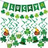 Day Stpatricks Lucky Letter Party Clover Flag Bar Ball Atmosphere Decoration