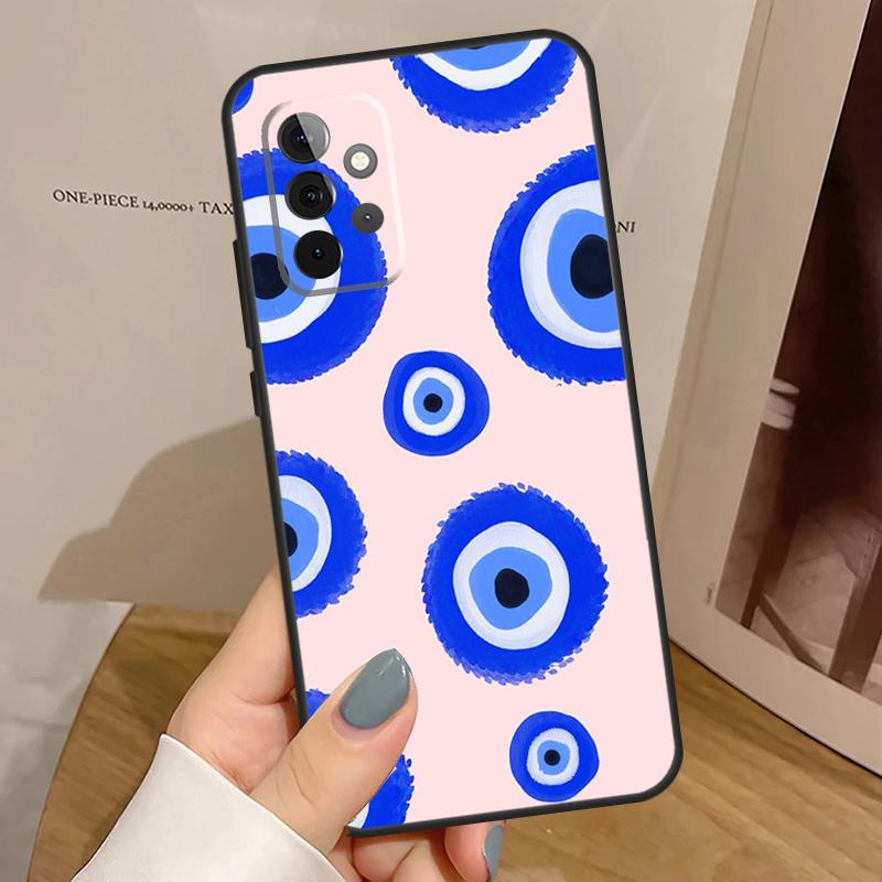Evil Eye Lucky Eye Blue Case For Samsung Galaxy A34 A54 A17 A35 A55 A06 A16 A26 A36 A56 A53 A32 A52 A33 A13 A14 A15