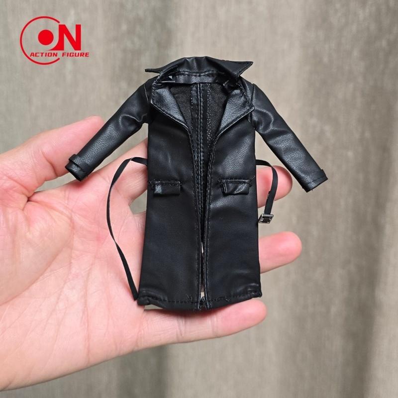 1/12 Scale Female Windbreaker Coat Middle Long Leather Jacket Clothes Accessory Model Fit 6''Soldier Action Figure Body