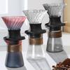 Pour Over Coffee Maker Set with Push Switch, Borosilicate Glass Carafe with Glass Coffee Dripper, Reusable Drip Coffee Maker