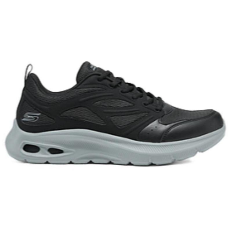 Skechers AIR-COOLED MEMORY FOAM Men Low Top Durable Casual Shoes Black 118077-BLK