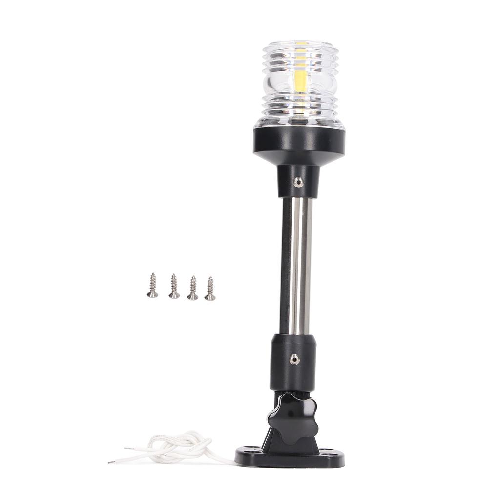 Lumină de navigație cu LED-uri albe, rabatabilă, de 9 inch, pentru pupa bărcii, impermeabilă IP66, 12V 24VDC