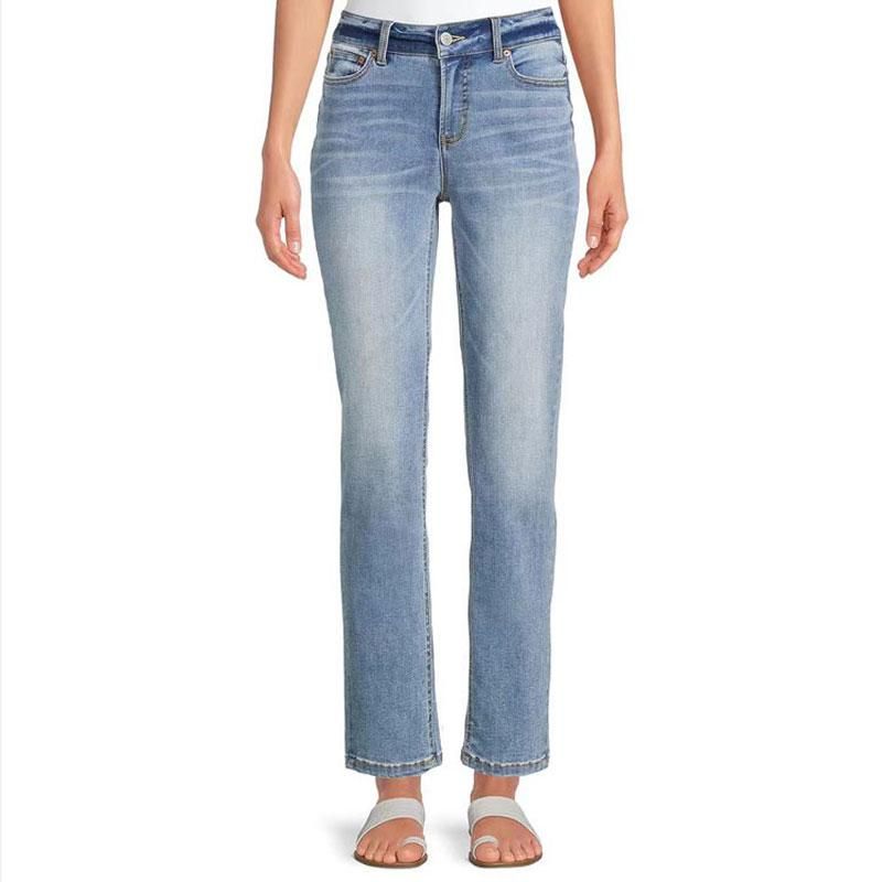 

100.00kg Plus Size Women s Clothing Export 2024 New Autumn Fat Sister Slimming and Straight Nine Points Smoke Tube Denim Pants 476 Light Blue R pants length flaw 2