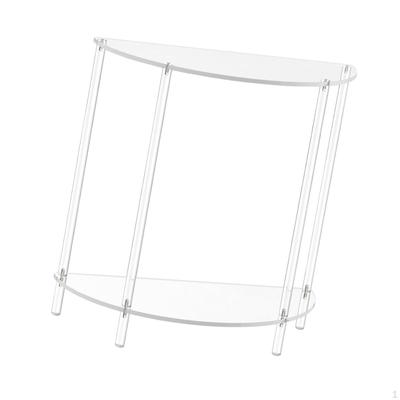Acrylic Side Table, Double Layer Skinny Nightstand, Minimalist Clear Storage Shelf for Bedroom