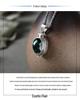 Silverstone S925 Baroque-Style Green Crystal Vintage Engraved Silver Pendant for Women