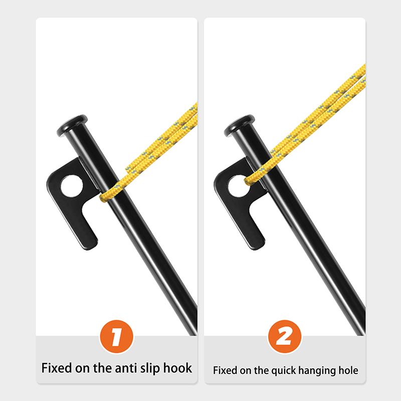 5pcs 20-40CM Metallic Tent Pegs Cast Iron Stakes for Outdoor Canopy Sunshade Accessories