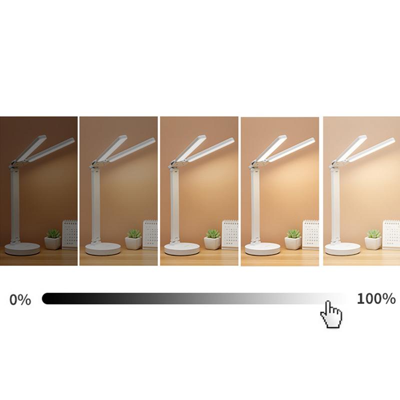Folding Desk Light Cordless Foldable Tabletop LED Lamp Double Light Source 3 Lighting Modes Rechargeable Bedside Light For