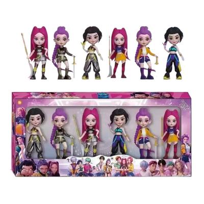 Hett Anime Figur K-pop Demon Hunters med Låda Kawaii Pojkar Flickor Gåvor För Barn Fans Halloween Jul Figur Dekorativa Gåvor