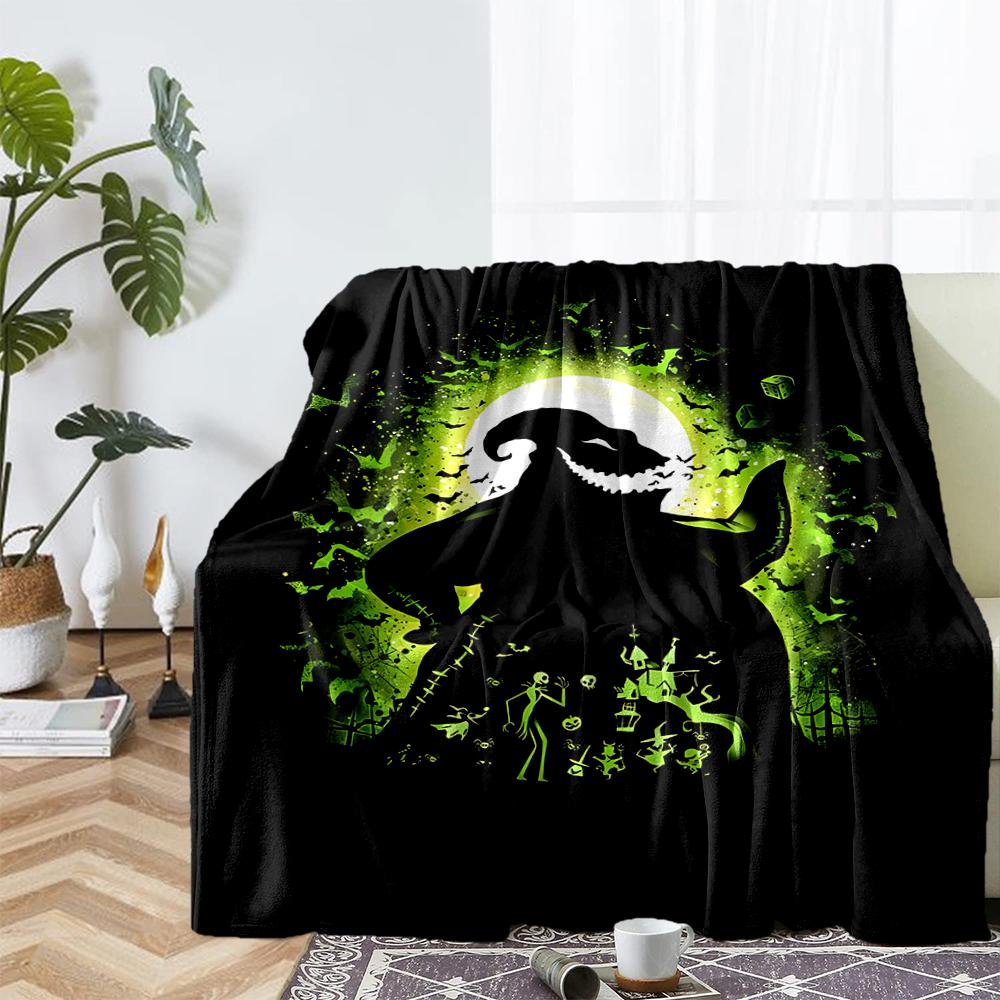The Nightmare Before Christmas Theme Printed Blanket - Perfect for Couch, Bed, Travel & Outdoor Use | Machine Washable, Cozy & Durable.