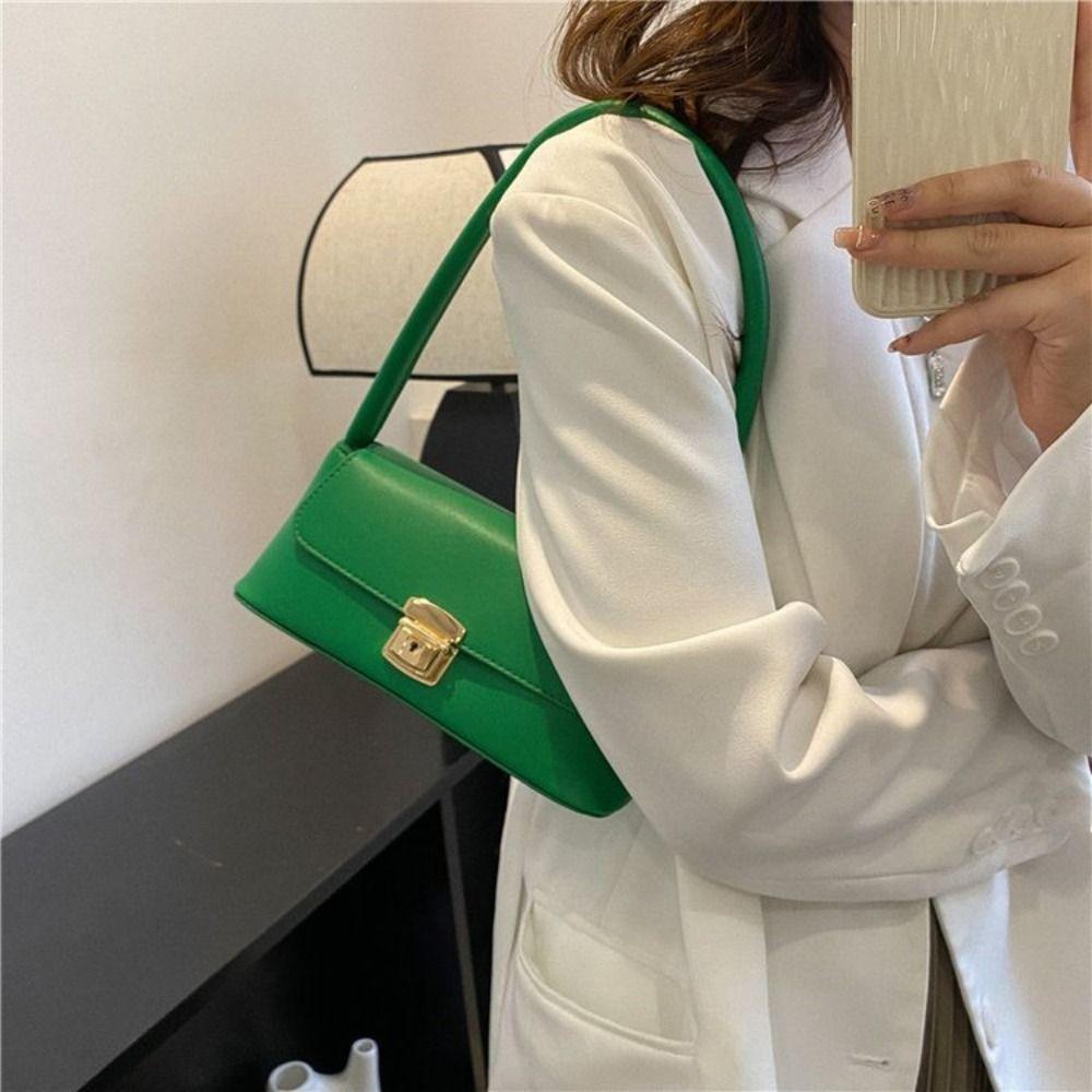 Handbag French Stick Bag Large Capacity PU Leather Shoulder Bag Simple Underarm Bag  Girls