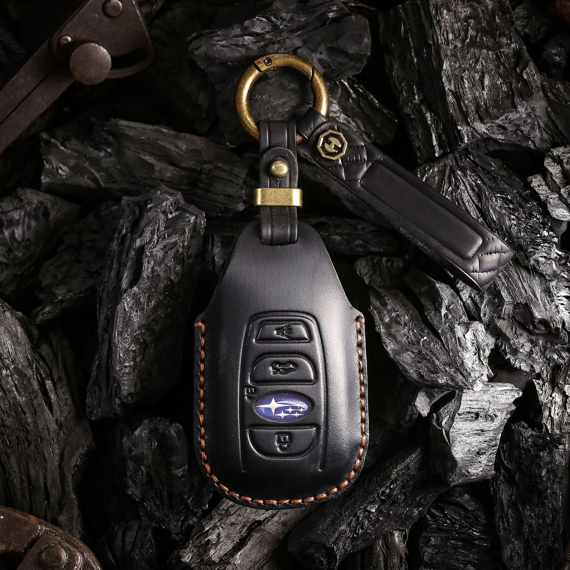 

Genuine Leather Retro Key Cover for Subaru XV, Forester, Outback, Legacy, BRZ