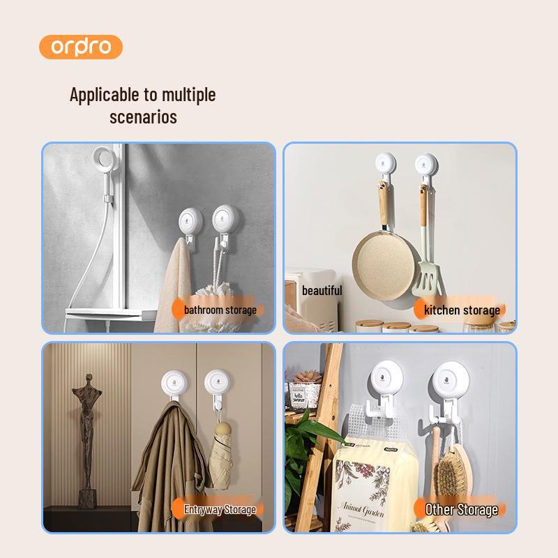 Rotating No-Trace Vacuum Suction Cup Hook for Kitchen, Bathroom, and Glass Walls
